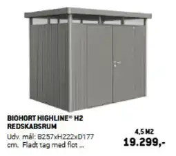XL-BYG Biohort highline h2 redskabsrum tilbud