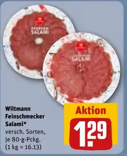 REWE DE Wiltmann Feinschmecker Salami tilbud