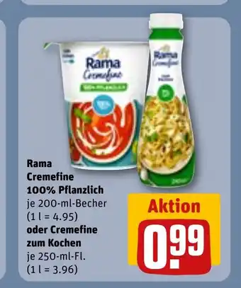 REWE DE Rama Cremefine 100% Pflanzlich oder Cremefine zum Kochen tilbud