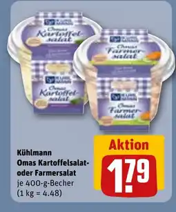 REWE DE Kühlmann Omas Kartoffelsalat- oder Farmersalat tilbud