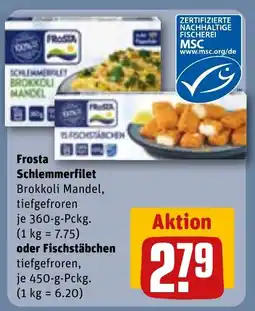 REWE DE Frosta Schlemmerfilet oder Fischstäbchen tilbud