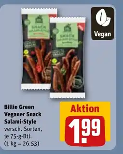 REWE DE Billie Green Veganer Snack Salami-Style tilbud