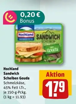 REWE DE Hochland Sandwich Scheiben Gouda tilbud