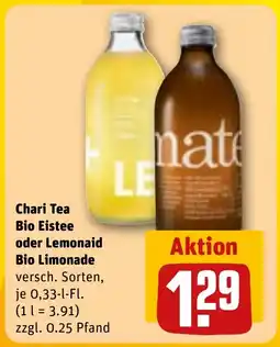 REWE DE Chari Tea Bio Eistee oder Lemonaid Bio Limonade tilbud