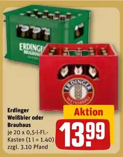 REWE DE Erdinger Weißbier oder Brauhaus tilbud