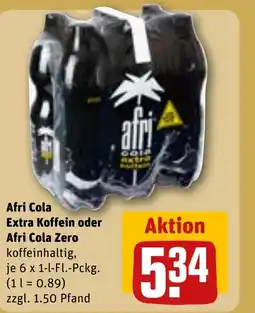 REWE DE Afri Cola Extra Koffein oder Afri Cola Zero tilbud