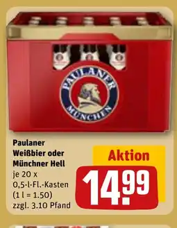 REWE DE Paulaner Weißbier oder Münchner Hell tilbud