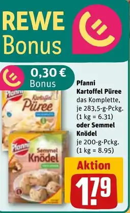 REWE DE Pfanni Kartoffel Püree oder Semmel Knödel tilbud