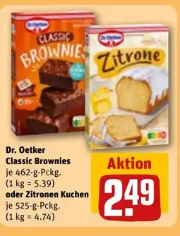 REWE DE Dr. Oetker Classic Brownies oder Zitronen Kuchen tilbud