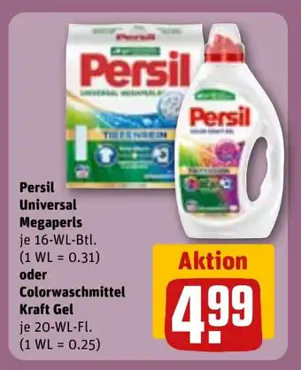 REWE DE Persil Universal Megaperls oder Colorwaschmittel Kraft Gel tilbud