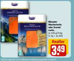 REWE DE Büsumer Räucherlachs oder Graved Lachs tilbud