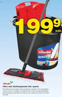 Bauhaus Vileda Ultra max fladmoppesæt inkl. spand tilbud