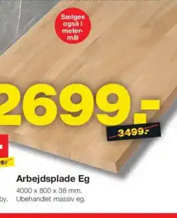 Bauhaus Arbejdsplade Eg tilbud