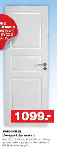 Bauhaus SWEDOOR Compact dør massiv tilbud