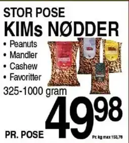 ABC Lavpris Stor pose kims nødder tilbud