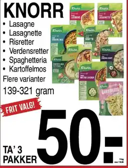 ABC Lavpris Knorr Risretter Verdensretter Spaghetteria tilbud