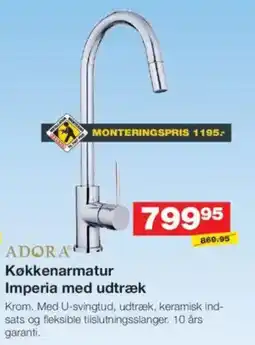 Bauhaus Adora køkkenarmatur imperia med udtræk tilbud