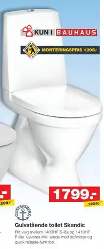 Bauhaus Gulvstående toilet skandic tilbud