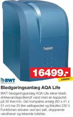 Bauhaus BWT Blødgøringsanlæg AQA Life tilbud