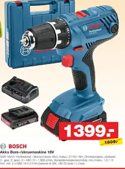 Bauhaus Bosch akku bore-/skruemaskine 18v tilbud