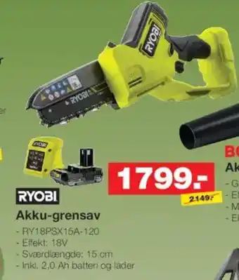 Bauhaus RYOBI Akku-grensav tilbud