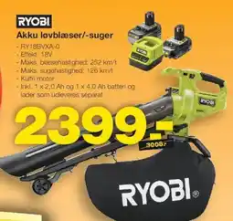 Bauhaus RYOBI Akku løvblæser/-suger tilbud