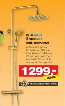 Bauhaus BLUERAIN Brusesæt inkl. termostat tilbud