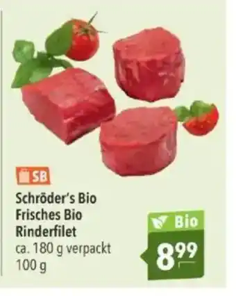 Citti Schröder's Bio Frisches Bio Rinderfilet tilbud