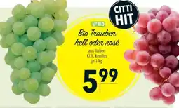 Citti Bio Trauben hell oder rosé tilbud