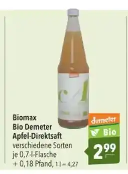 Citti Biomax Bio Demeter Apfel-Direktsaft tilbud