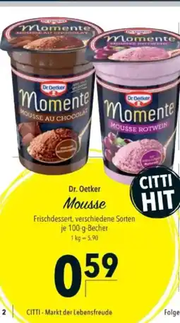 Citti Dr. Oetker Mousse tilbud