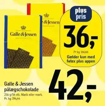 Føtex Galle & Jessen pålægschokolade tilbud