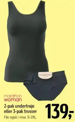 Føtex marathon woman 2-pak undertrøje eller 3-pak trusser tilbud