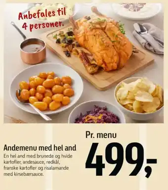 Føtex Andemenu med hel and tilbud