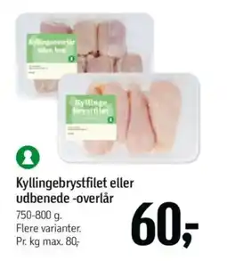Føtex Kyllingebrystfilet eller udbenede -overlår tilbud