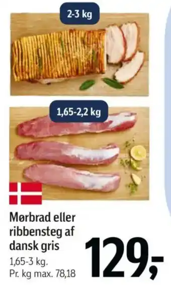 Mørbrad eller ribbensteg af dansk gris