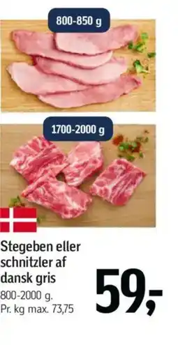 Føtex Stegeben eller schnitzler af dansk gris tilbud