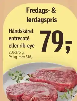 Føtex Håndskåret entrecoté eller rib-eye tilbud