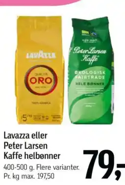 Føtex Lavazza eller Peter Larsen Kaffe helbønner tilbud