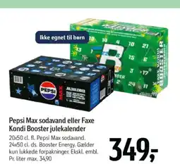 Føtex Pepsi Max sodavand eller Faxe Kondi Booster julekalender tilbud