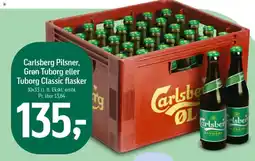Føtex Carlsberg Pilsner, Grøn Tuborg eller Tuborg Classic flasker tilbud