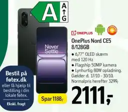 Føtex Oneplus oneplus nord ce5 8/128gb tilbud