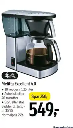 Føtex Melitta Melitta Excellent 4.0 tilbud