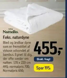 Føtex Salling nattero. f.eks. naturdyne tilbud