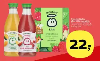 Kvickly Innocent juice eller kids smoothie tilbud