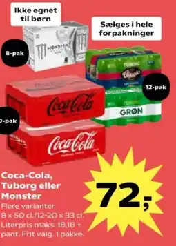 Kvickly Coca-Cola, Tuborg eller Monster tilbud