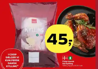 Kvickly Coop dansk hel kylling tilbud