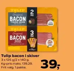 Kvickly Tulip bacon i skiver tilbud
