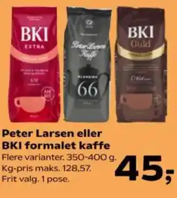 Kvickly Peter Larsen eller BKI formalet kaffe tilbud