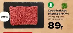Kvickly Coop hakket oksekød 4-7% tilbud